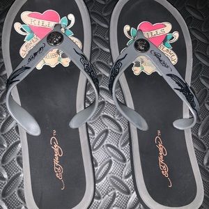 Men’s Ed Hardy Flip Flops size 10/11